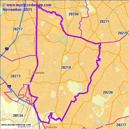 map of 28210