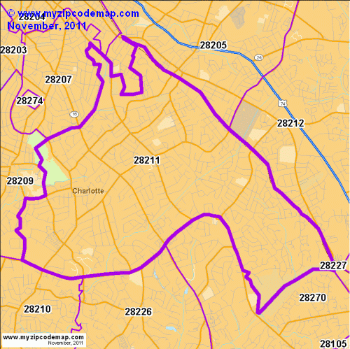 map of 28211