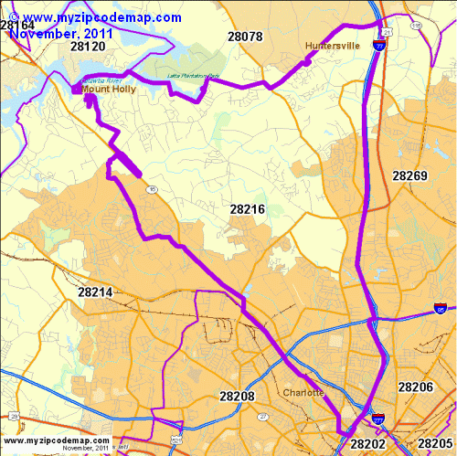 map of 28216