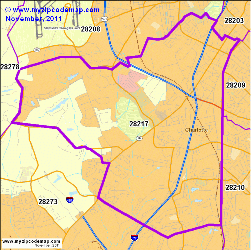 map of 28217