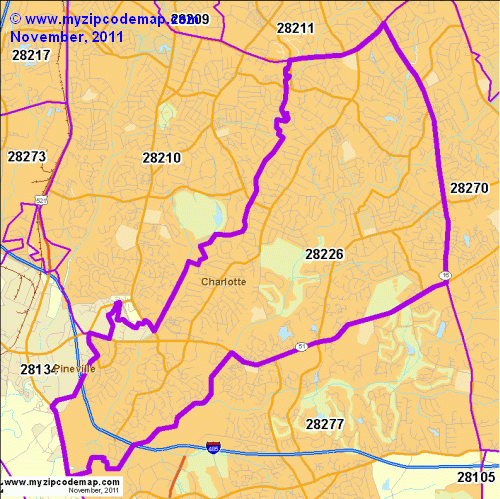 map of 28226