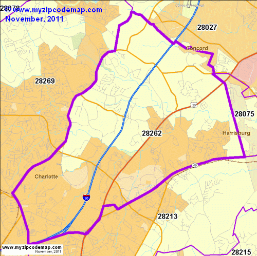 map of 28262
