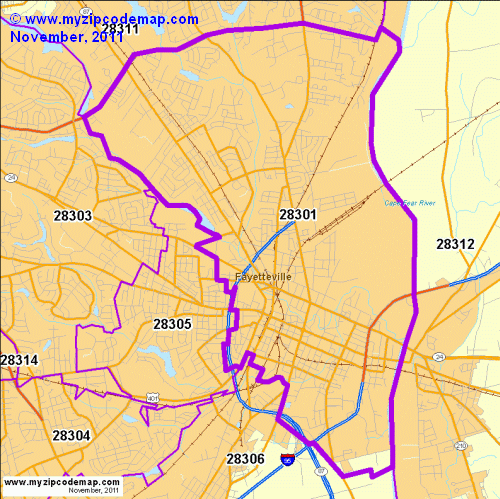 map of 28301
