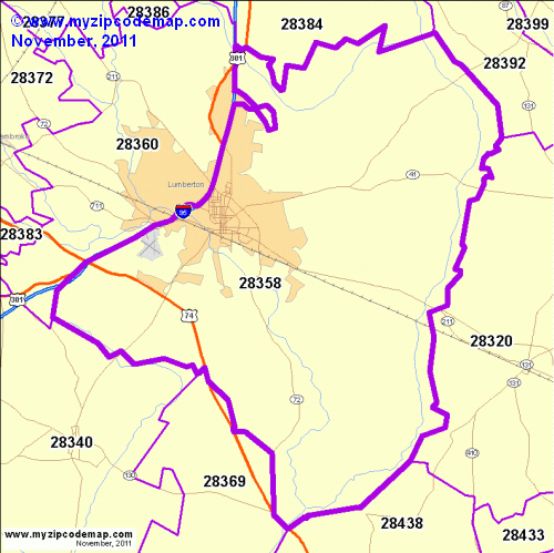 map of 28358