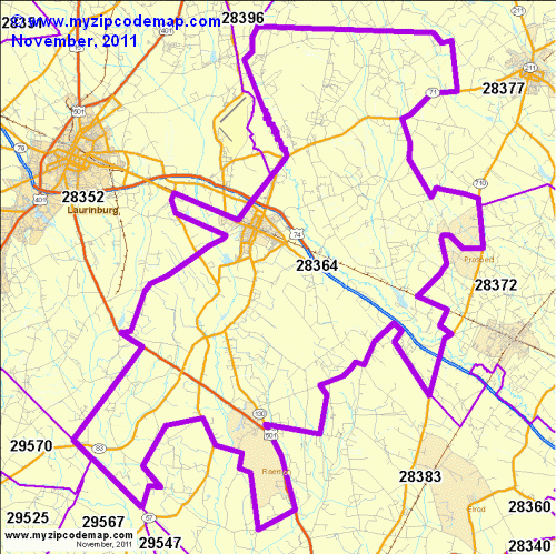 map of 28364