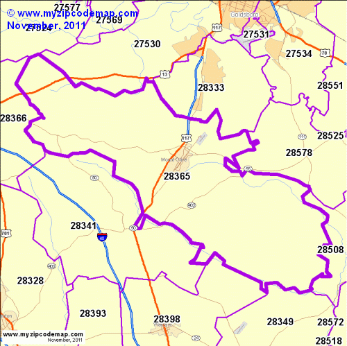 map of 28365