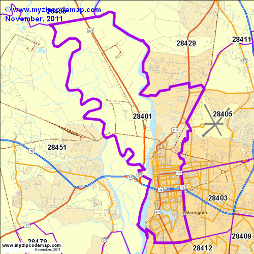 map of 28401