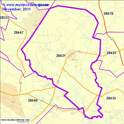 map of 28421