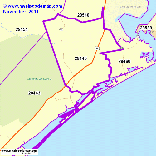 map of 28445