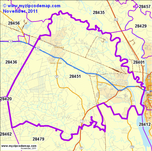 map of 28451