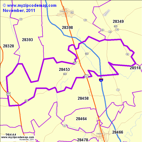 map of 28453