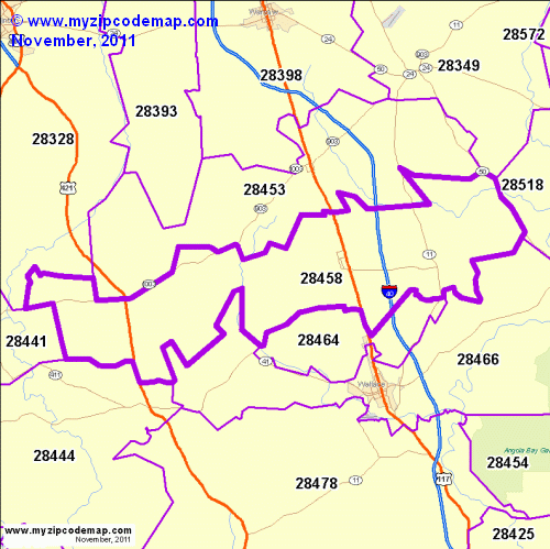 map of 28458