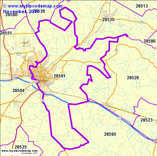 map of 28501