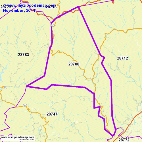 map of 28708