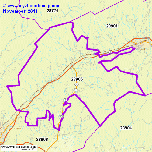 map of 28905