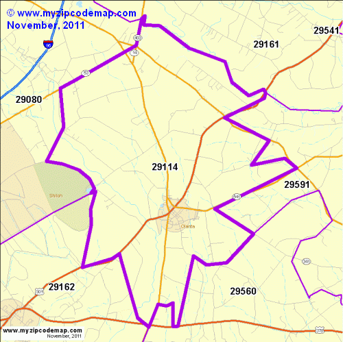 map of 29114