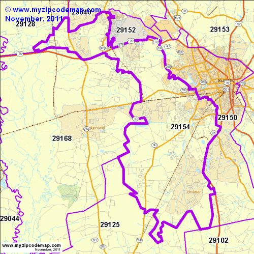 map of 29154
