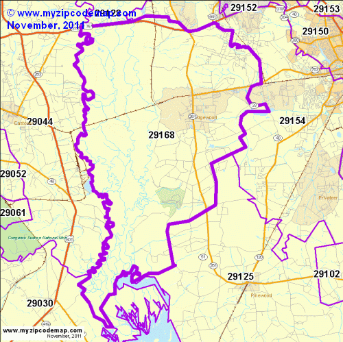 map of 29168