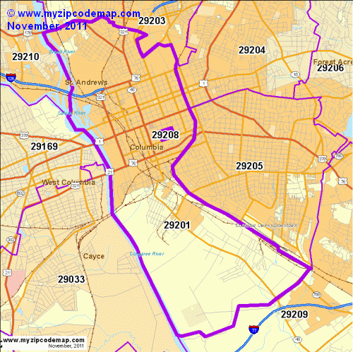 Zip Code Map Of 29201 Demographic Profile Residential Housing