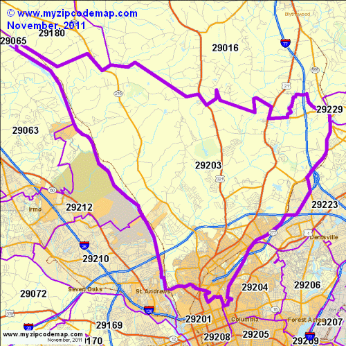 map of 29203