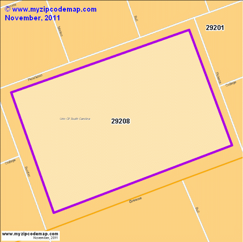 map of 29208