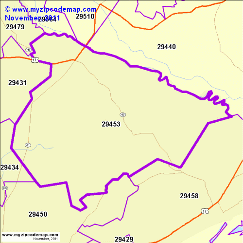 map of 29453