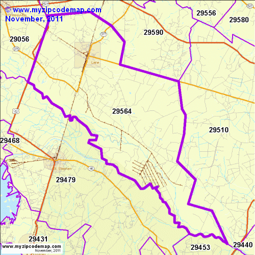 map of 29564