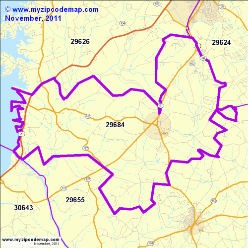 map of 29684