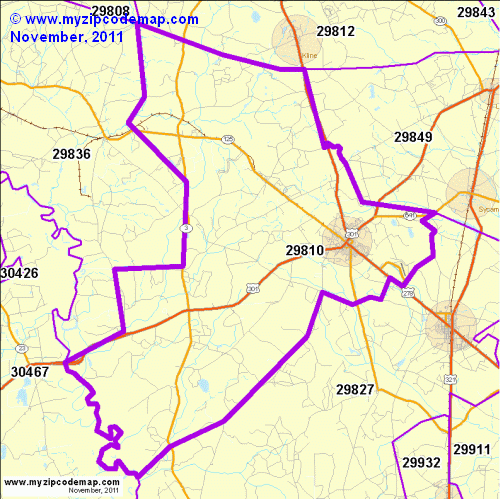 map of 29810