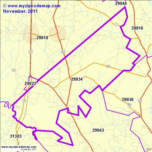 map of 29934