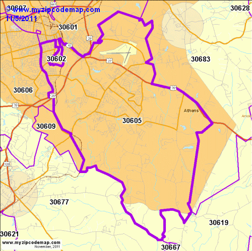 map of 30605