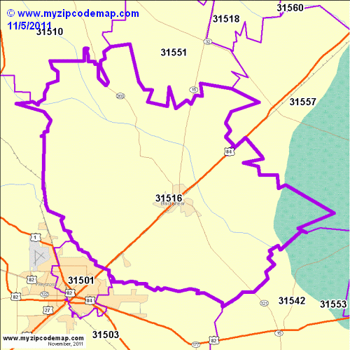 map of 31516