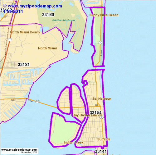 map of 33154