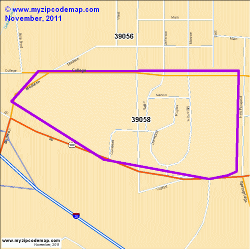 map of 39058