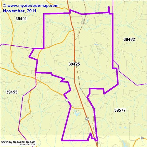 map of 39425