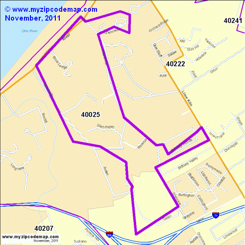 map of 40025