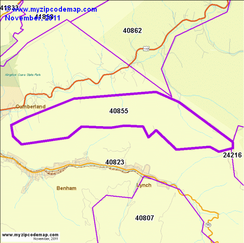 map of 40855