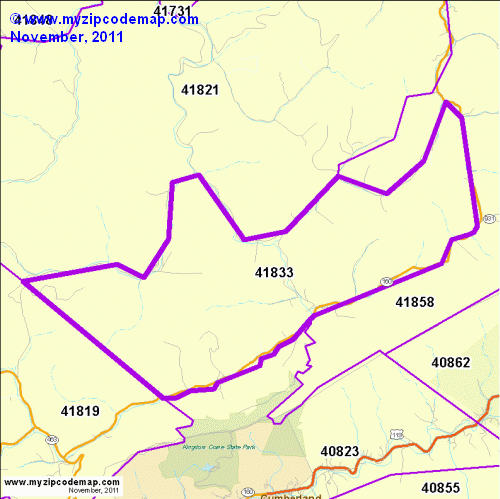 map of 41833