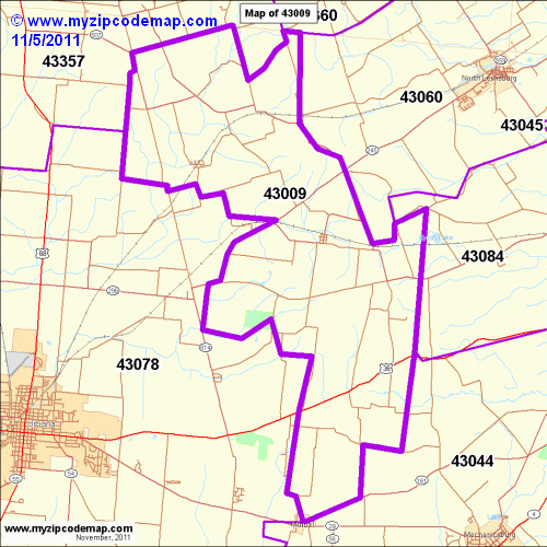 map of 43009