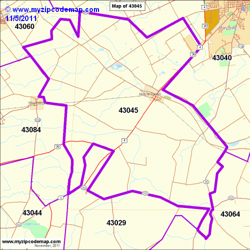 map of 43045