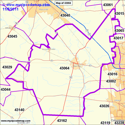 map of 43064