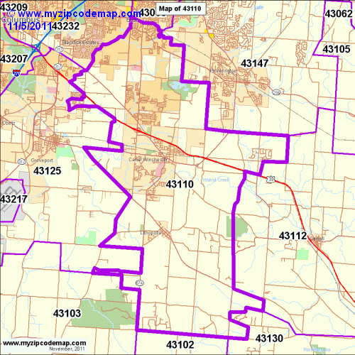 map of 43110