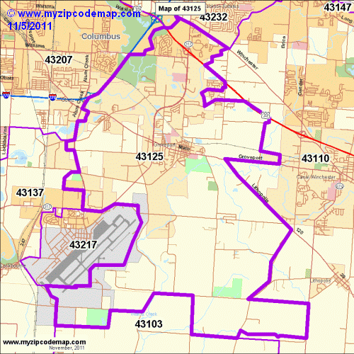 map of 43125