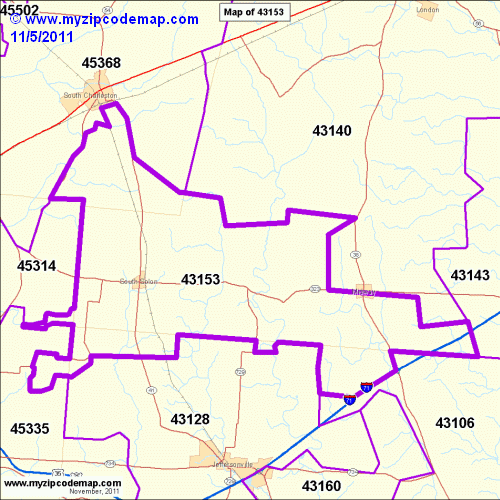 map of 43153