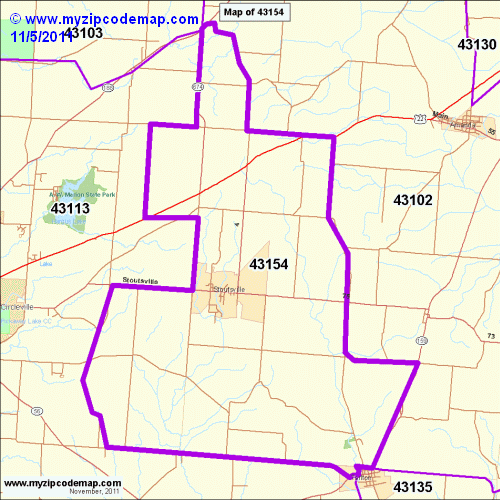 map of 43154