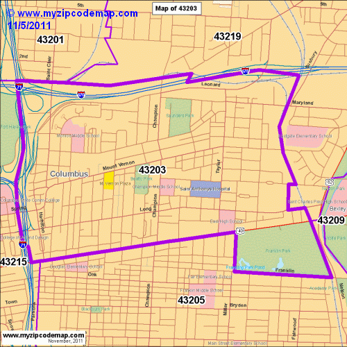 map of 43203