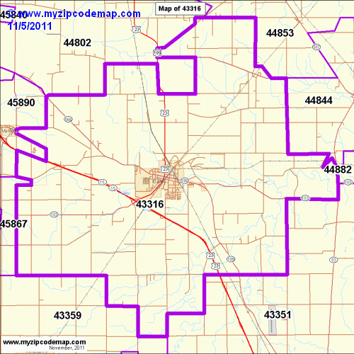 map of 43316
