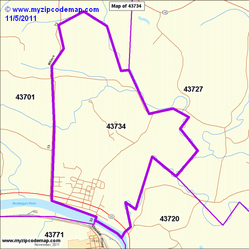 map of 43734