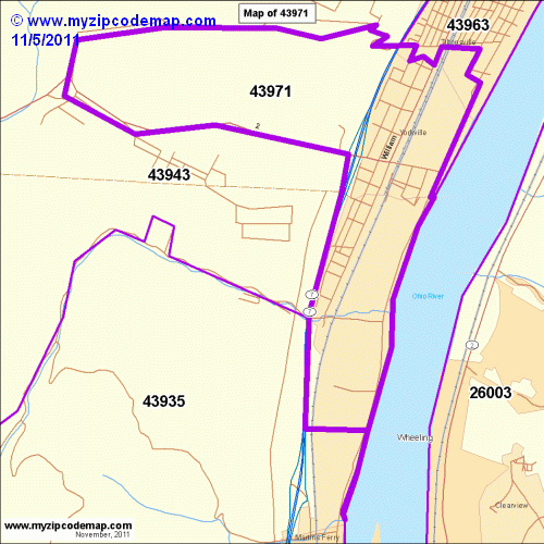 map of 43971