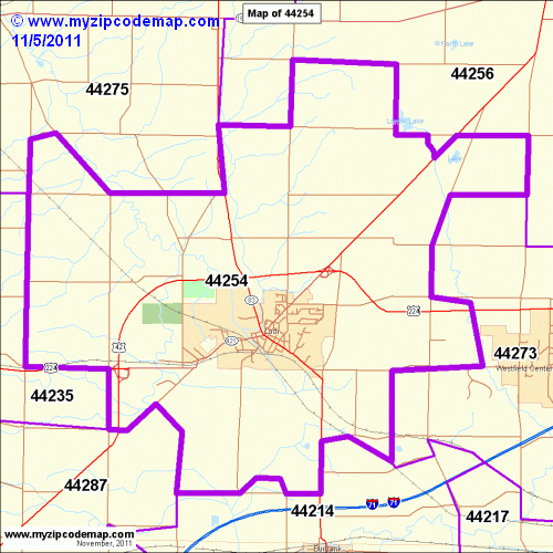 map of 44254
